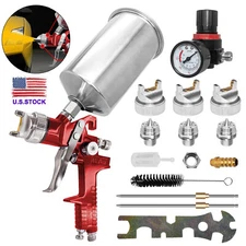 HVLP Air Spray Paint Gun Gravity Feed Car Primer Clearcoat +1.4 1.7 2.5mm Nozzle