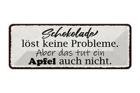 Blechschild Spruch 27X10Cm Schokolade LöSt Keine Probleme Deko Schild Tin Sign