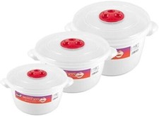 New - Microwave Food Grade Storage Cooking Round Containers - Vented Lid