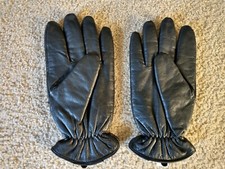 MENS' LARGE BLACK GENUINE LEATHER GLOVES 40 GRAM THINSULATE INSULATION / USED L