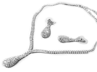 Schmuckset Collier Kette Ohrringe Silber