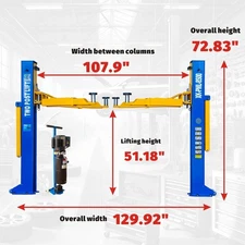 XK PML-8500 2 Post Garage Lift Portable Two Post Low Profile Car Lift