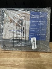 Dark Grey Duvet Cover Queen Size, Ultra Soft 3-Piece Seersucker Duvet Cover