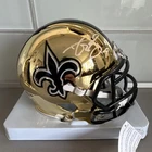 New ListingDrew Brees Autographed New Orleans Saints Chrome Gold Mini Helmet Beckett COA