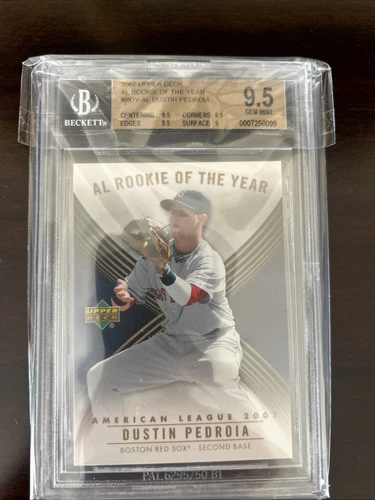 2007 Upper Deck Al Rookie Of The Year Dustin Pedroia Rc BGS 9.5 Gem mint 