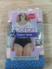 5 Hanes Cotton Tagless Briefs Underwear Size 6 Medium Women New Open Package