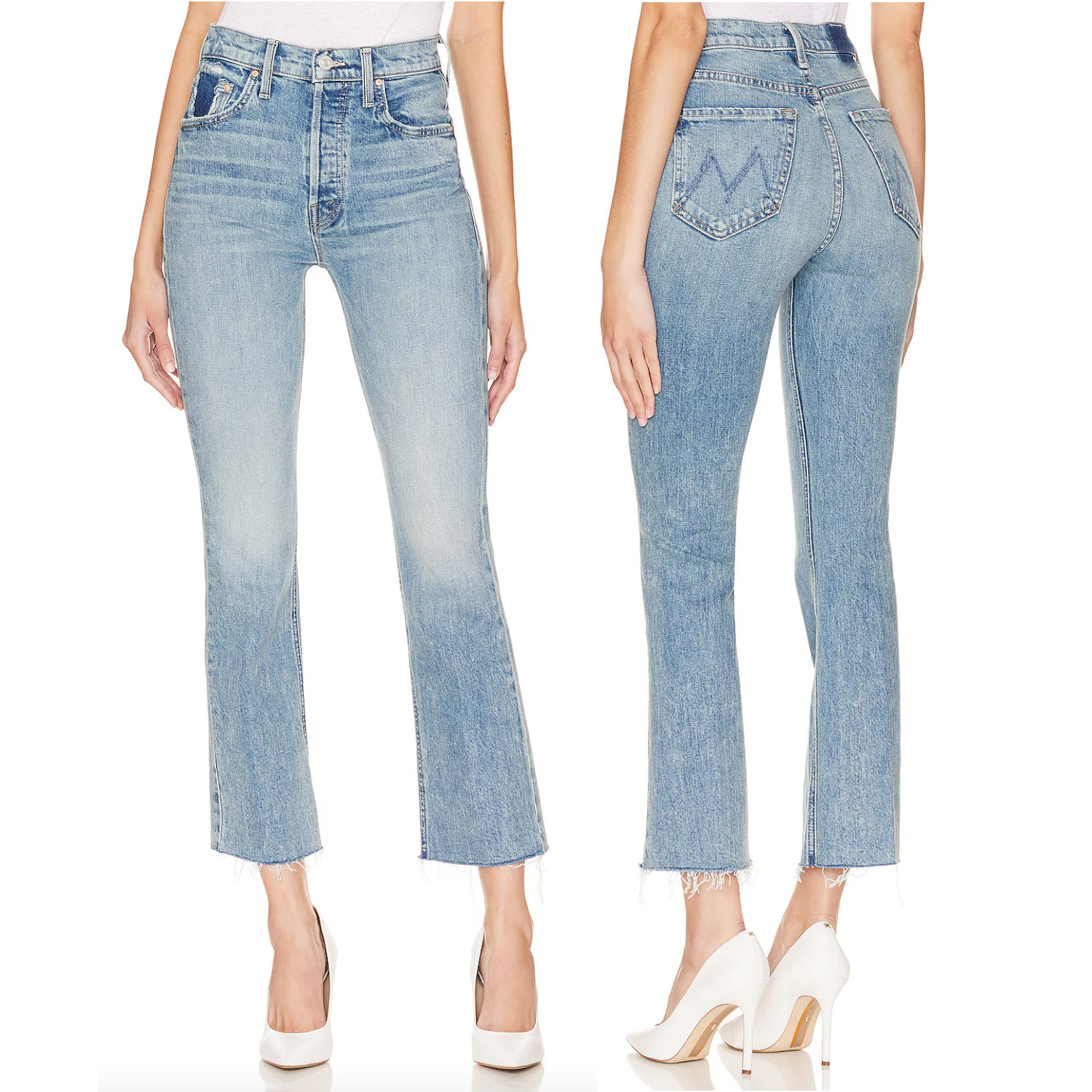 MOTHER Superior The Tripper Flood Fray Jeans Left In The Dust Size 26 NWT