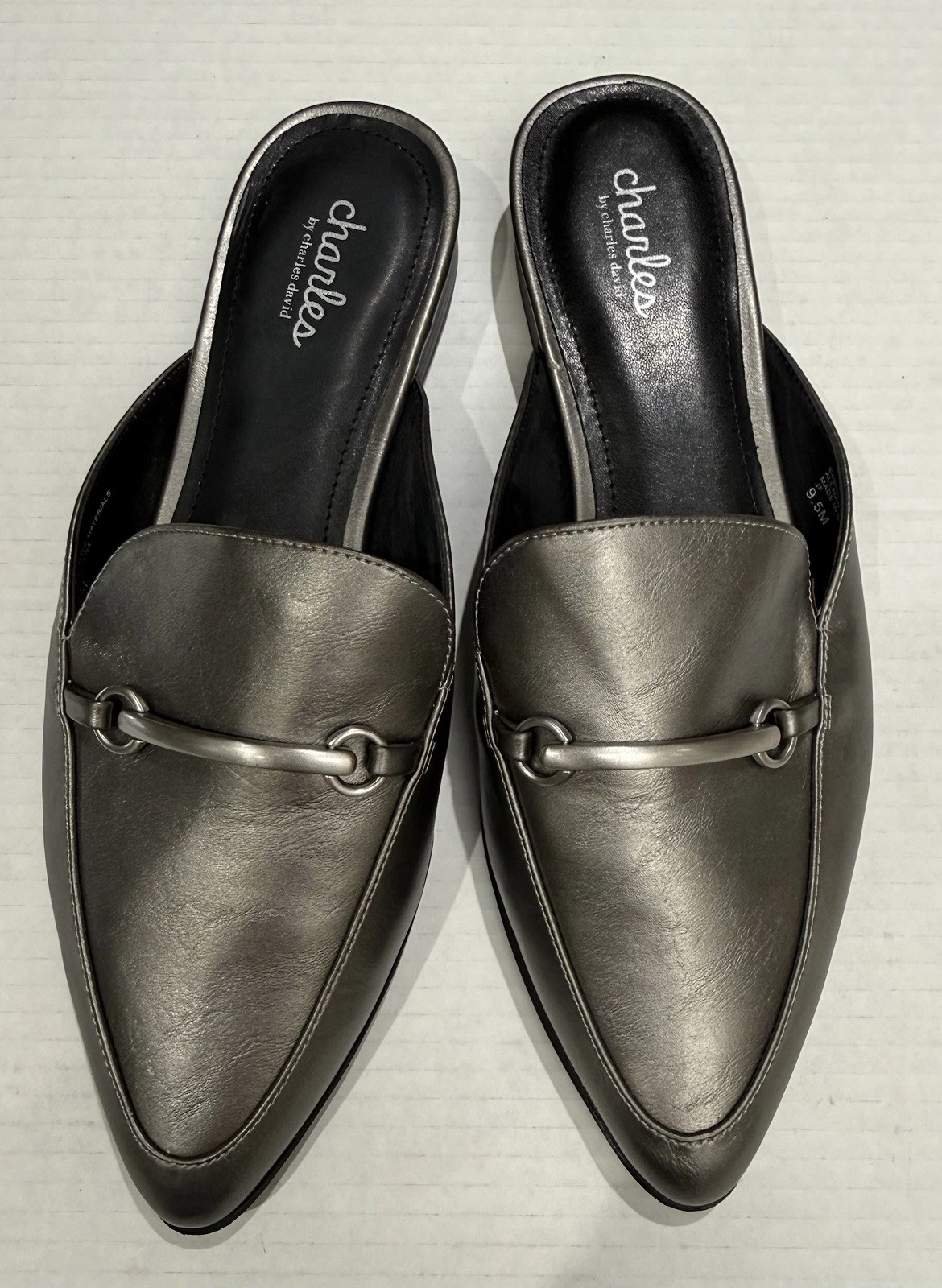 Charles By Charles David Womens Patent Leather Mules Flats Sz 6