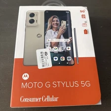 Consumer Cellular Motorola Moto G Stylus 5G 128GB ~ Caramel Latte ~ Free Ship!