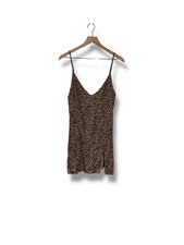 Reformation Marlowe Leopard Print In Bengal Mini Slip Dress S Animal Print Slit