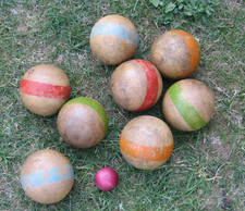 Anciennes Boules en Bois Jeu de pétanque  Enfant Vintage