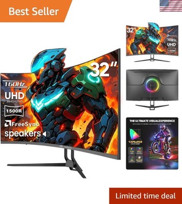 Immersive 32'' Curved Gaming Monitor, 4K UHD, AMD FreeSync & Built-in Audio