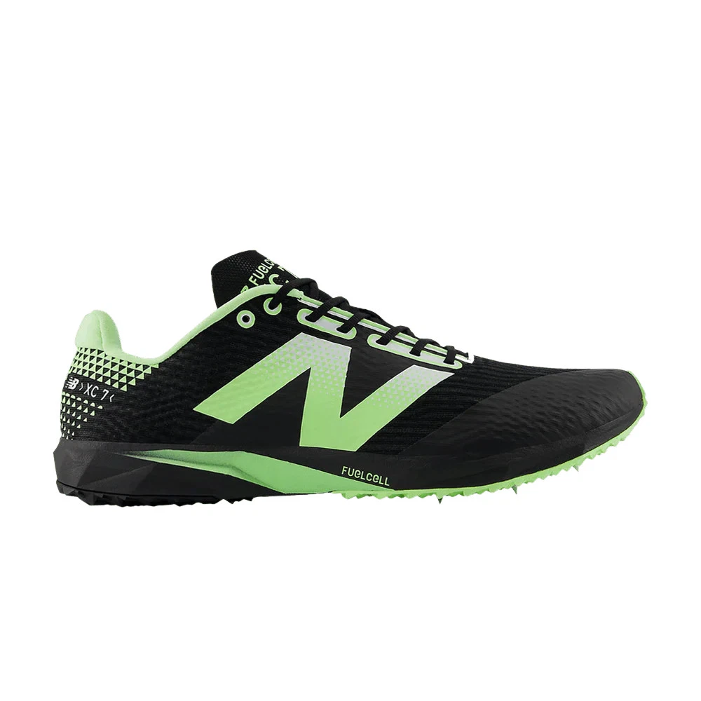 Men's New Balance FuelCell XC7 v5, Black/Mint Flash/White, 11 D Medium US