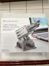 Brookstone USB Computer Desktop Foam Missile Launcher New in Open Box