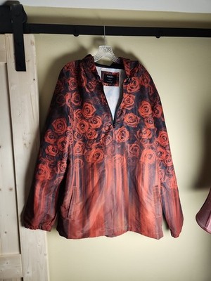 Rue 21 XX-large Red Rose Thin Hooded Pullover Long Sleeve
