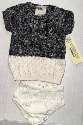 OSH KOSH Genuine Kids knit dress set black/off white size NEWBORN