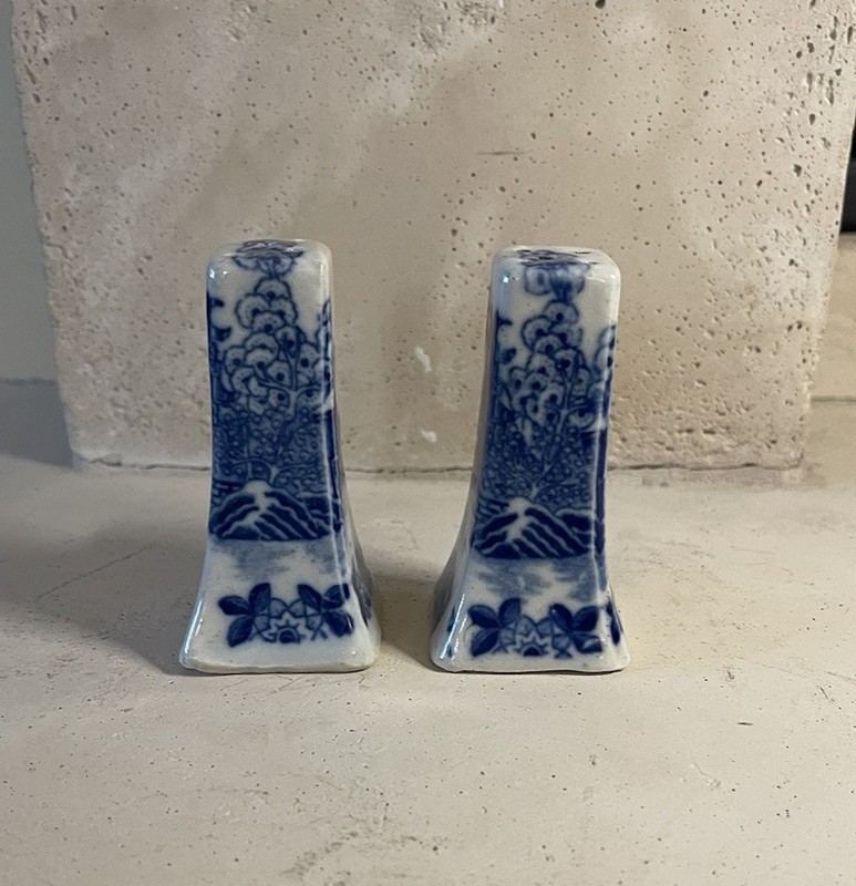 Late 19th Century House of Blue Willow Salt & Pepper Shakers