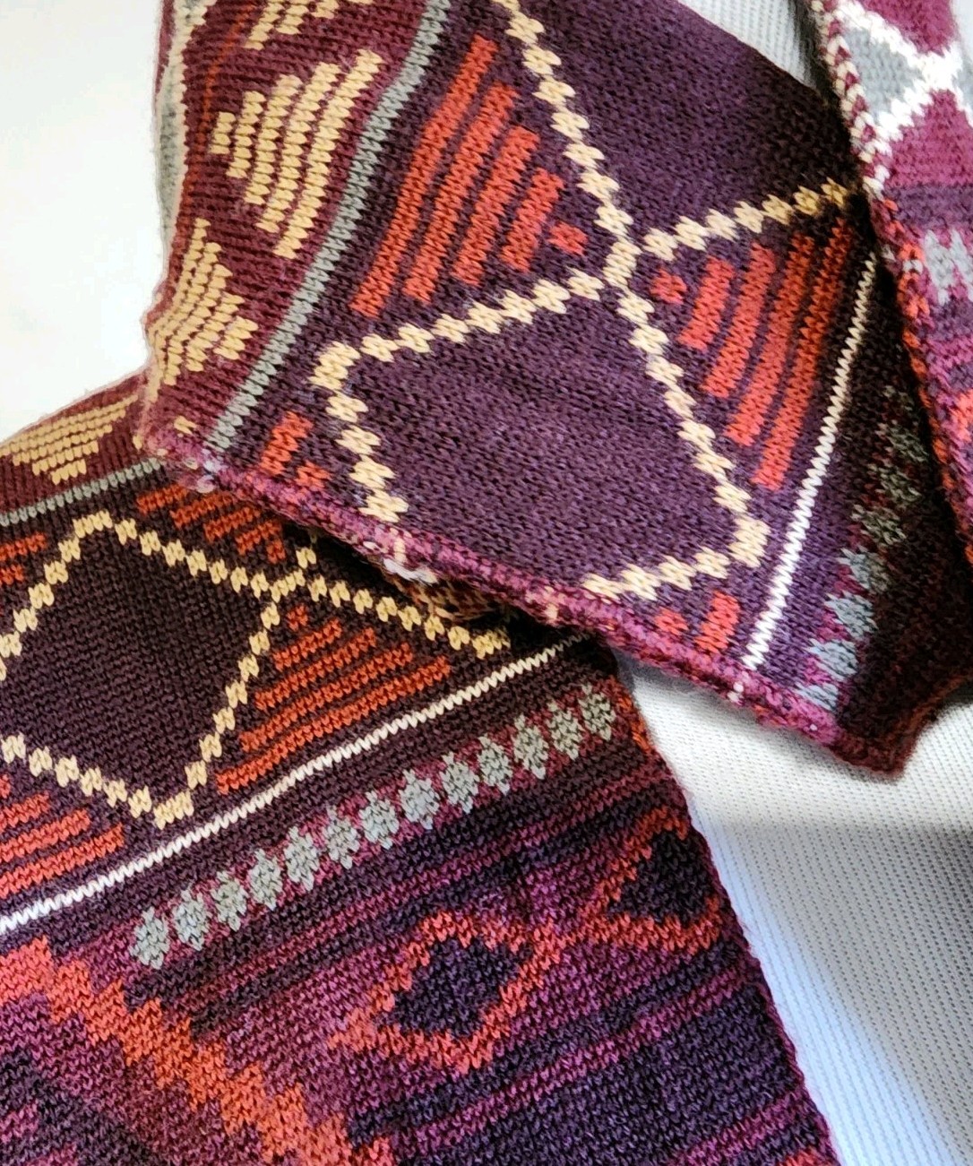 Pendleton Knit Scarf Southwestern Pattern 66" x 8… - image 5