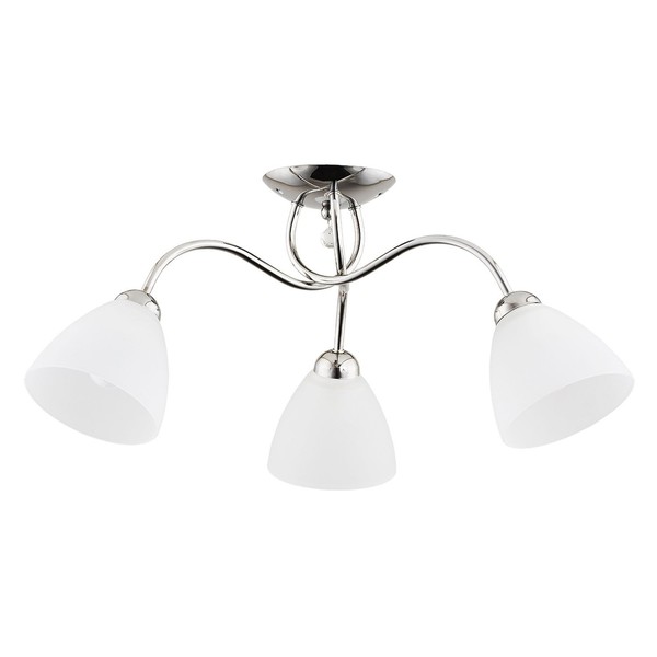 Deckenlampe 3-Flammig Chrom Glas Blendarm E27 B:58 Cm Deckenleuchte Schlafzimmer-image