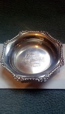 Antike 1927 Sterling Silber Schale Levi & Salaman Birmingham gepunzt 16g