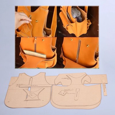 Big Size Backpack sewing pattern leather craft  die cutting template