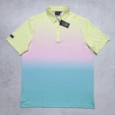 Sunday Swagger Polo Shirt Mens Large Golf Ombre Performance Stretch Pullover NWT