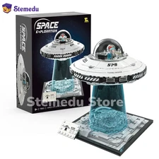 UFO Spaceship Building Kit with LED Lights STEM Science Model for Enthusiasts