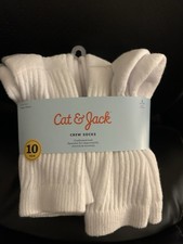 Cat Jack 10 Pairs Children s Crew Socks Large Sized 3-7 New