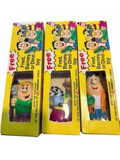 1992 Flintstones Fred, Barney Dino Fruity Pebbles Giveaway PVC Figures NIB
