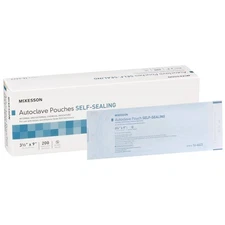 McKesson Sterilization Pouch Transparent Blue White 3.5 x 9" Self Seal 200 Ct
