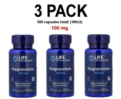 Life Extension, Pregneno, 3 PACK, 100 mg, 100 Capsules each (300 total!)
