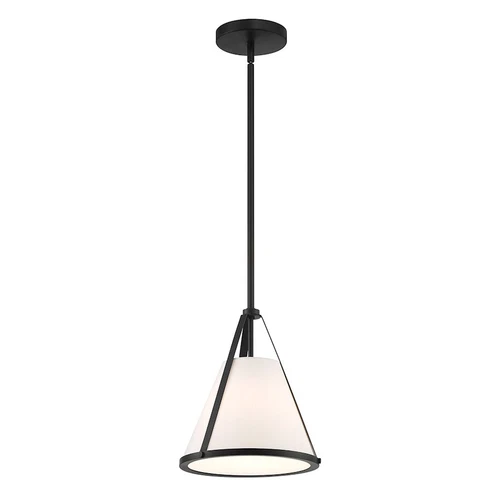 Crystorama Fulton 1 Light Mini Pendant, Black/White - FUL-900-BK - Picture 1 of 1