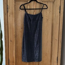 VINTAGE Y2K CITY TRIANGLES METALLIC SLINKY DRESS SIZE MED