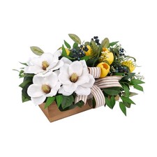 Spring Flowers Centerpiece for Table Decor, 20" L Lifelike Artificial Magnolia T