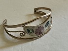 Vintage 1980's Mexico Alpaca Silver Abalone Bracelet — photo 1