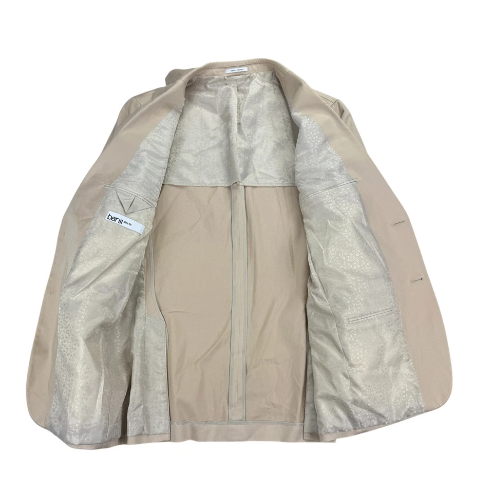 Bar III мужской Slim Fit хлопок эластичной твердого костюм куртка желтовато-коричневый 40L - Изображение 2 из 4