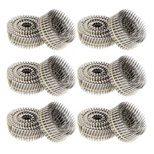 Ring Shank Stainless Steel Siding Nails 3600Pcs 15 Degree Wire Coil 1-1/2” ×.09”