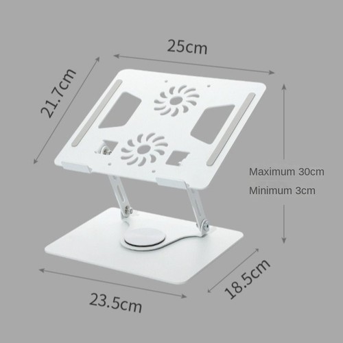 with Fan Laptop Cooler Aluminum Alloy Reading Book Stand Tablet Holder Rack - Afbeelding 2 van 15