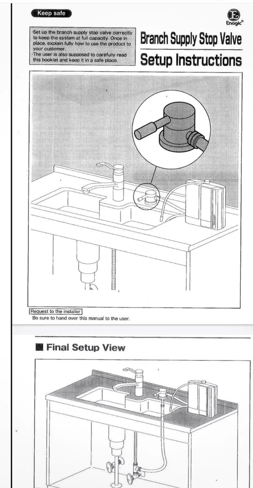 Enagic Kangen Leveluk Cold Water Faucet Chrome Branch Supply Stop Valve NEW - Image 4 of 4