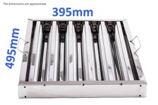 Filtro deflettore grasso a baldacchino acciaio inox cappa estrazione cucina 495x395mm