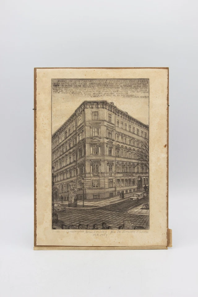 Eberhard Franke Radierung Chamissoplatz Arndstr Berlin Kreuzberg 1981 Probedruck