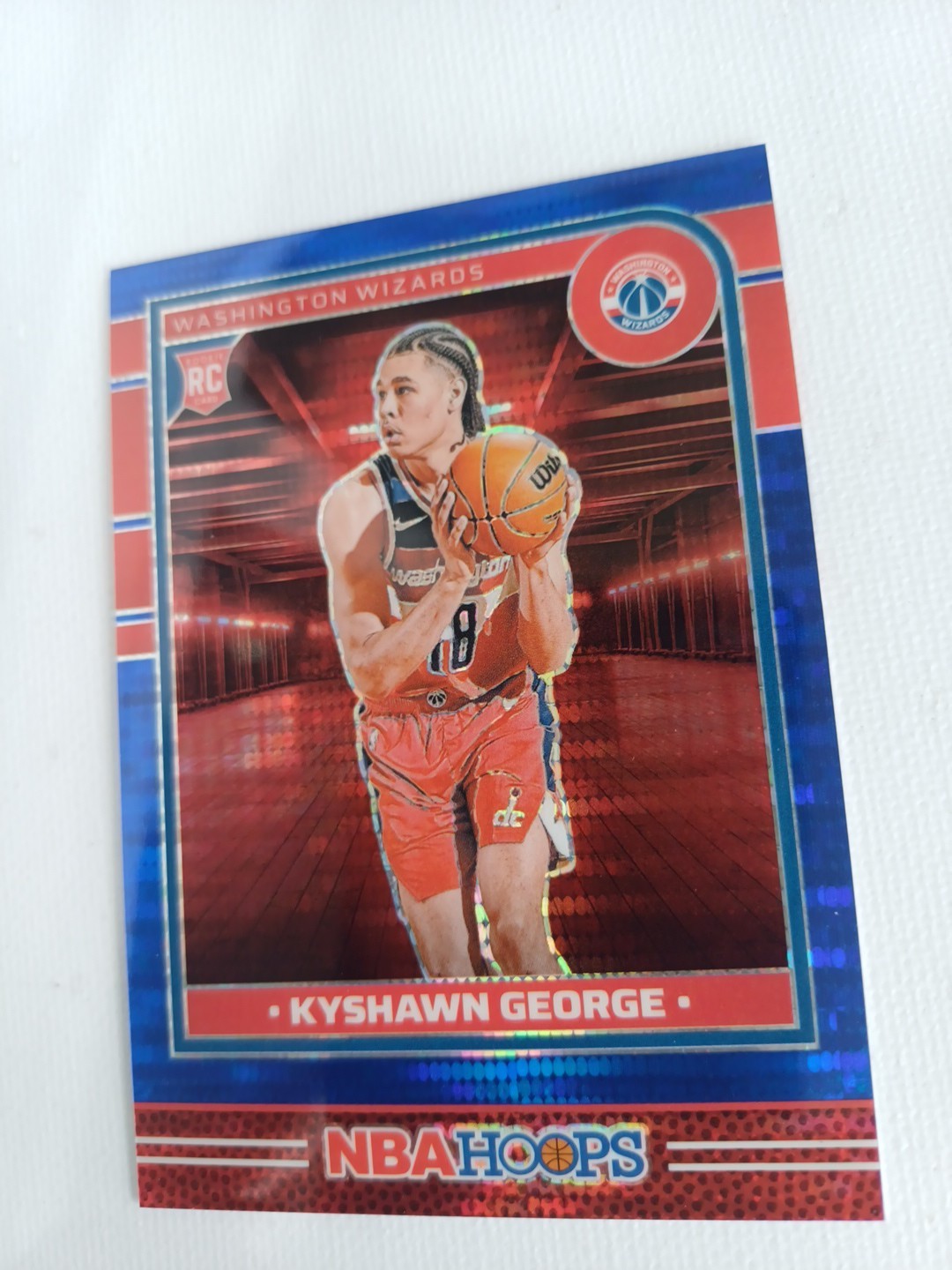 Kyshawn George 2024-25 Panini NBA Hoops #254 Blue Scope /99 RC Rookie Wizards