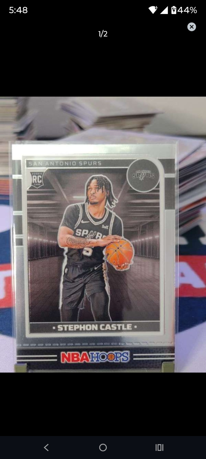 Panini 2024-25 NBA Hoops Stephon Castle Premium silver RC #234 Spurs Basketball