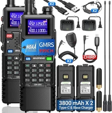 Long Range Walkie Talkie Two Way Radio Charge Headset Waterproof 2 PACK NEW