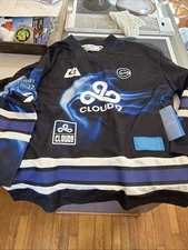 Cloud9 x PacSun Hockey Jersey Black Blue Exclusive Size Large F6
