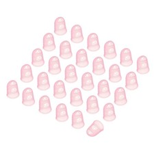 Pink Silicone Finger Tips Protectors Breathable Caps, XL, 30 Pcs