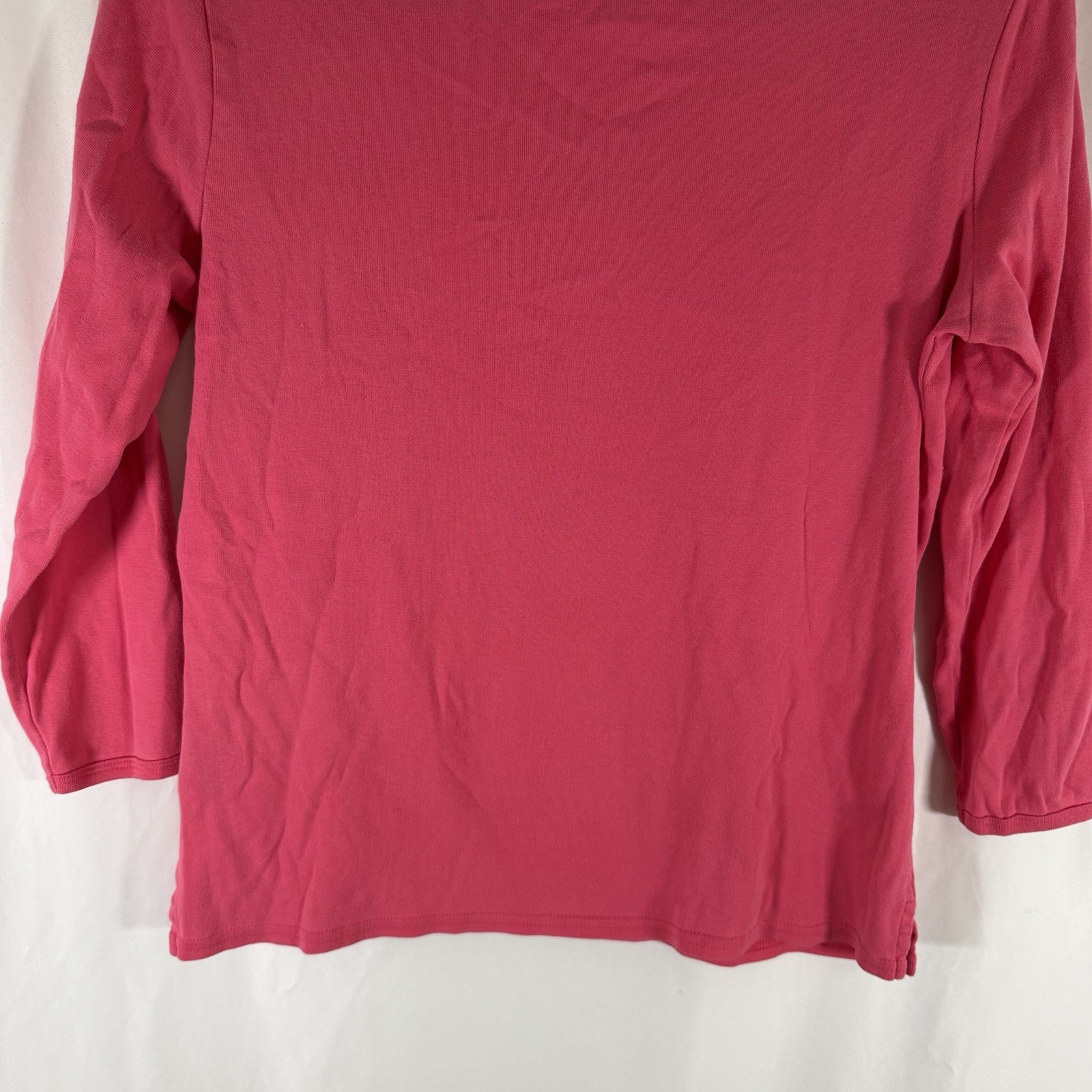 Ralph Lauren Sport Shirt Women's Large Pink 3/4 Sleeve V-Neck 100% Cotton thumbnail 10