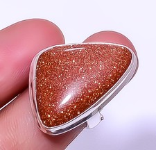 Golden Sunstone Gemstone 925 Sterling Silver Handmade Ring Size Adjustable R62 