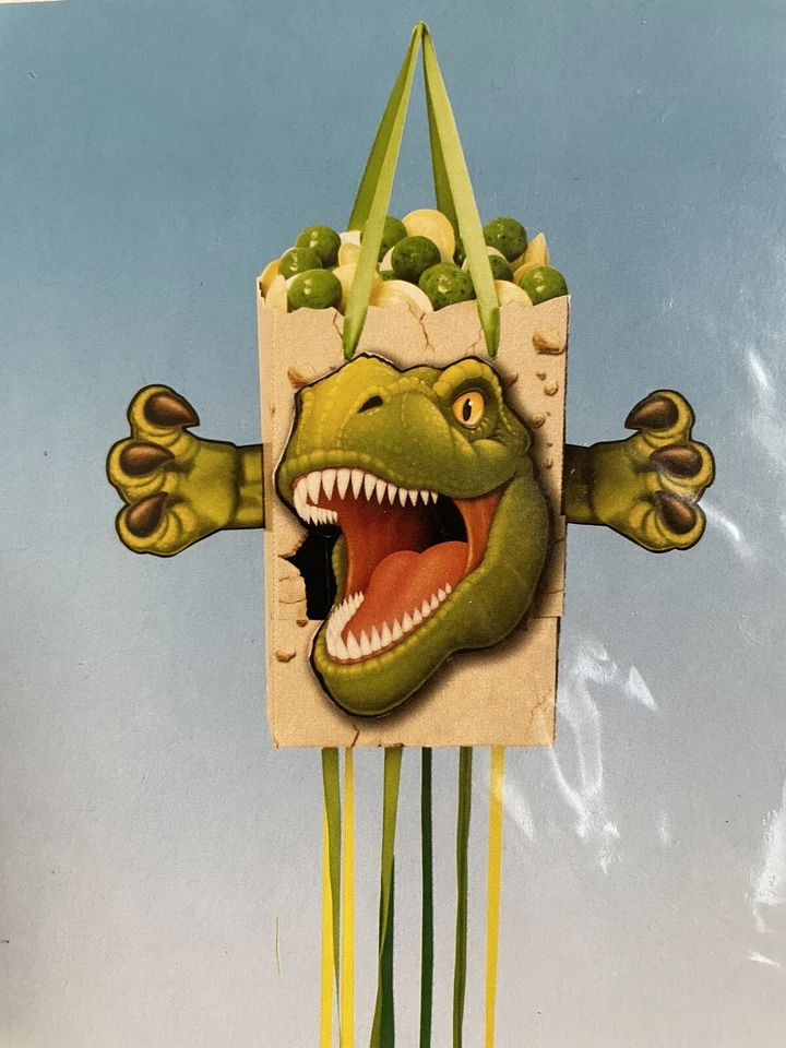 Dinosaur Pull String Pinata Party Decor Up To 9 Kids Can Play Easily Assembled N - Image 3 of 4