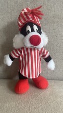 Vintage Rare 1993 Looney Tunes Warner Bros Sylvester Cat Red Stripped Pajama
